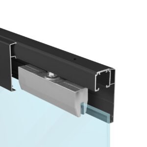 SC - POSUVNÝ SYSTÉM 100 SILENT GLASS 120 KG s obojstranným krytom na profil SC – posuvný systém 100 SILENT GLASS pre dvojkrídlové dvere 2D 3000/120 s obojststranným krytom Čierna matná